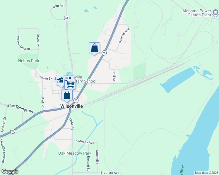 map of restaurants, bars, coffee shops, grocery stores, and more near 256 McGowin Road in Wilsonville