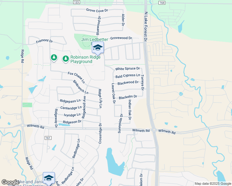 map of restaurants, bars, coffee shops, grocery stores, and more near 5213 Birchwood Drive in McKinney