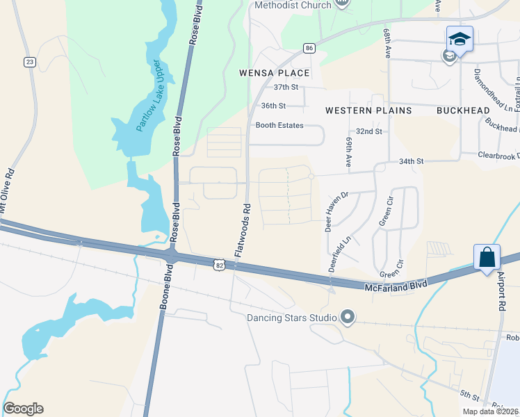 map of restaurants, bars, coffee shops, grocery stores, and more near 2635 Lily Way in Northport