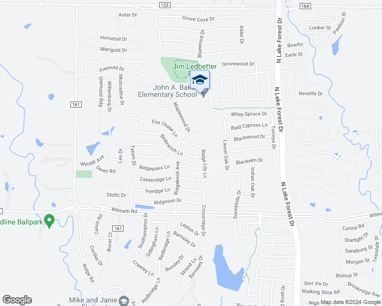 map of restaurants, bars, coffee shops, grocery stores, and more near 5408 Binbranch Lane in McKinney