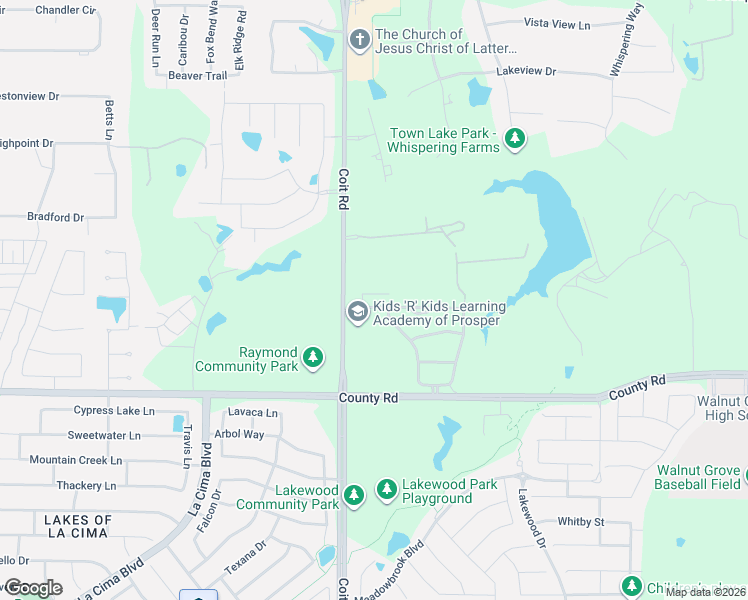 map of restaurants, bars, coffee shops, grocery stores, and more near 2481 Stonybrook Drive in Prosper