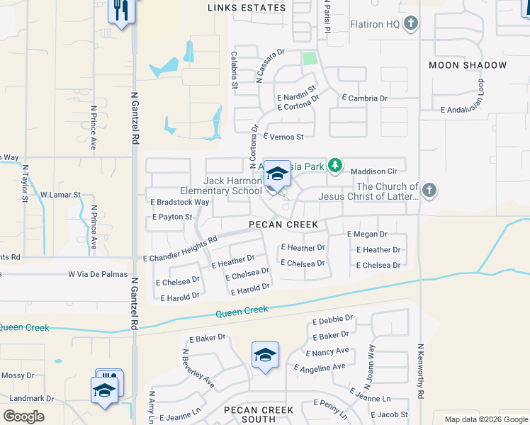 map of restaurants, bars, coffee shops, grocery stores, and more near 966 East Payton Street in San Tan Valley