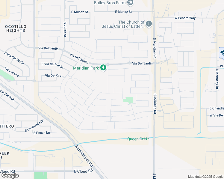 map of restaurants, bars, coffee shops, grocery stores, and more near 23282 South 229th Place in Queen Creek