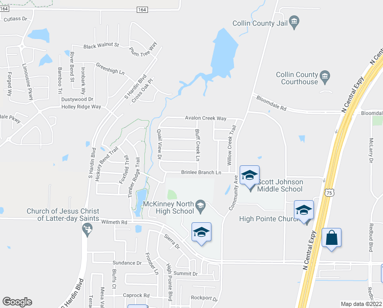 map of restaurants, bars, coffee shops, grocery stores, and more near 2509 Lake Meadow Drive in McKinney
