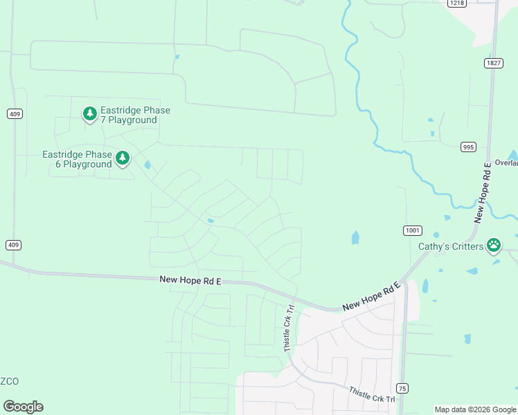 map of restaurants, bars, coffee shops, grocery stores, and more near 4556 New Hope Road East in McKinney