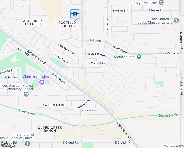 map of restaurants, bars, coffee shops, grocery stores, and more near 22461 East Camina Plata in Queen Creek