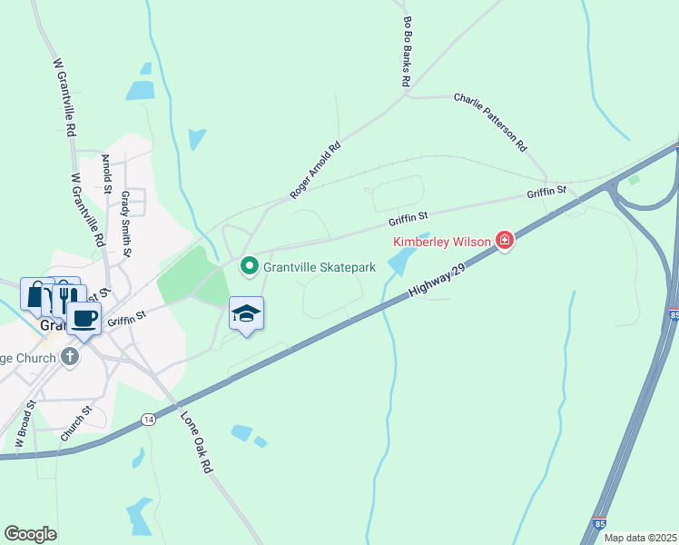 map of restaurants, bars, coffee shops, grocery stores, and more near 161 Brasch Park Drive in Grantville