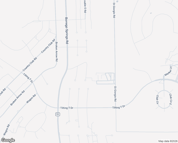 map of restaurants, bars, coffee shops, grocery stores, and more near 3045 Double O Road in Borrego Springs
