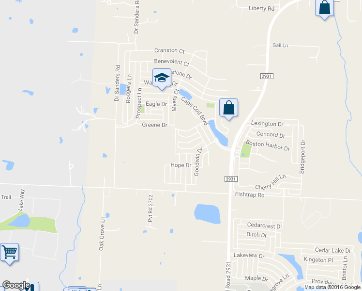 map of restaurants, bars, coffee shops, grocery stores, and more near 9212 Masse Court in Aubrey