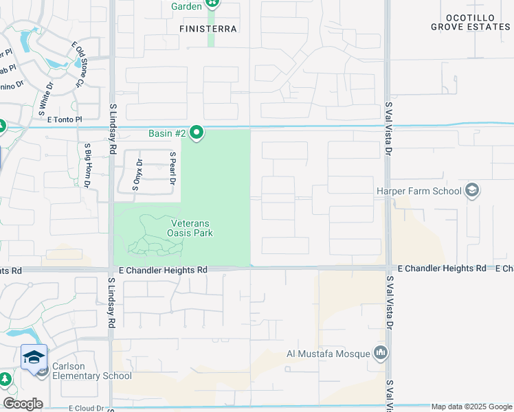 map of restaurants, bars, coffee shops, grocery stores, and more near 6222 South Sandstone Street in Gilbert