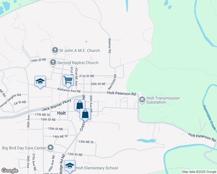 map of restaurants, bars, coffee shops, grocery stores, and more near 4419 Reichold Road in Tuscaloosa