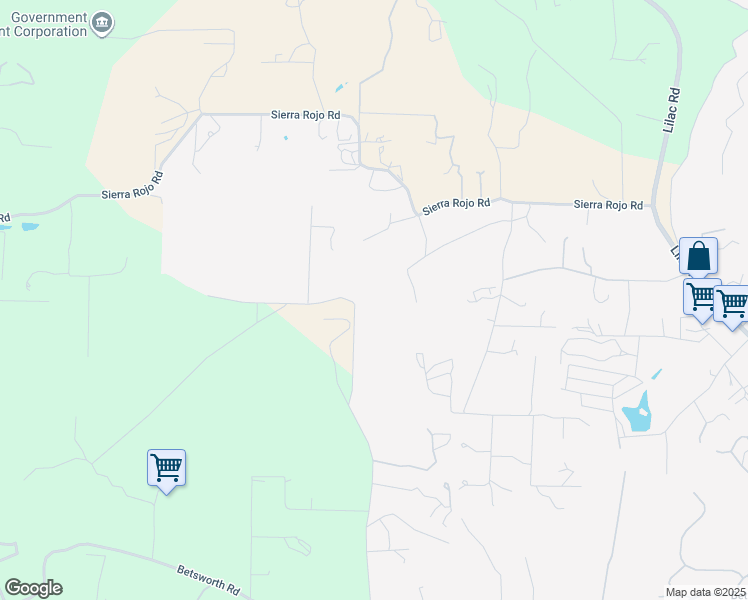 map of restaurants, bars, coffee shops, grocery stores, and more near 12341 Sierra Rojo Road in Valley Center