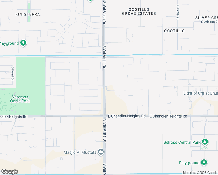 map of restaurants, bars, coffee shops, grocery stores, and more near 1632 East Powell Way in Gilbert