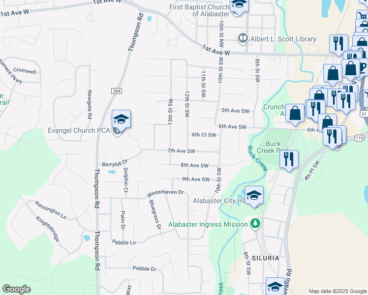 546 12th Street Southwest, Alabaster AL Walk Score