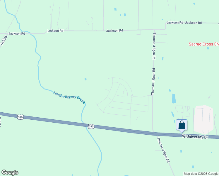 map of restaurants, bars, coffee shops, grocery stores, and more near 1261 Golden Hoof Drive in Krum