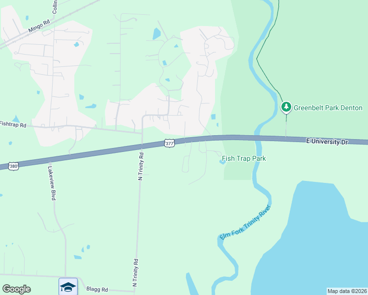 map of restaurants, bars, coffee shops, grocery stores, and more near 5100 East University Drive in Denton