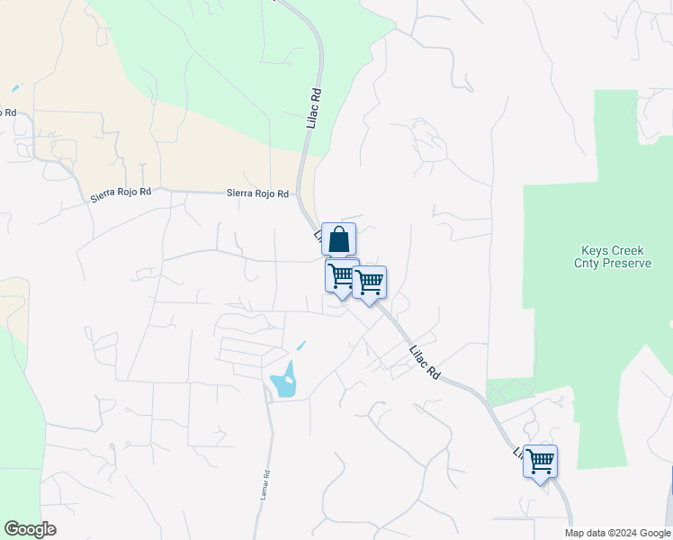 map of restaurants, bars, coffee shops, grocery stores, and more near 29030 Lilac Road in Valley Center