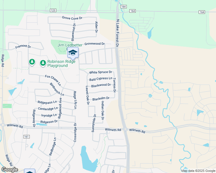 map of restaurants, bars, coffee shops, grocery stores, and more near 5021 Blackwood Drive in McKinney