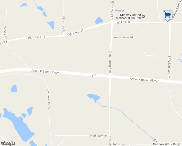 map of restaurants, bars, coffee shops, grocery stores, and more near 1421 Highway 16 in Griffin