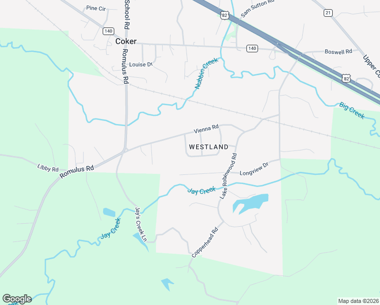 map of restaurants, bars, coffee shops, grocery stores, and more near 11308 Bramblewood Drive in Coker