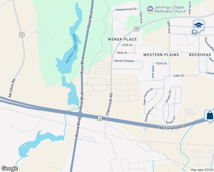 map of restaurants, bars, coffee shops, grocery stores, and more near 2633 Lily Way in Northport