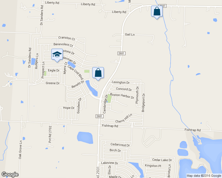 map of restaurants, bars, coffee shops, grocery stores, and more near 9800 Concord Drive in Denton County