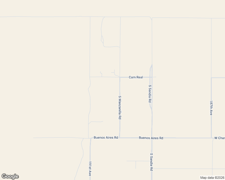 map of restaurants, bars, coffee shops, grocery stores, and more near 18943 Camino Real in Buckeye