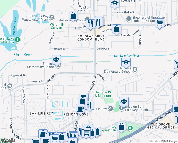 map of restaurants, bars, coffee shops, grocery stores, and more near 3975 Escala Cove in Oceanside