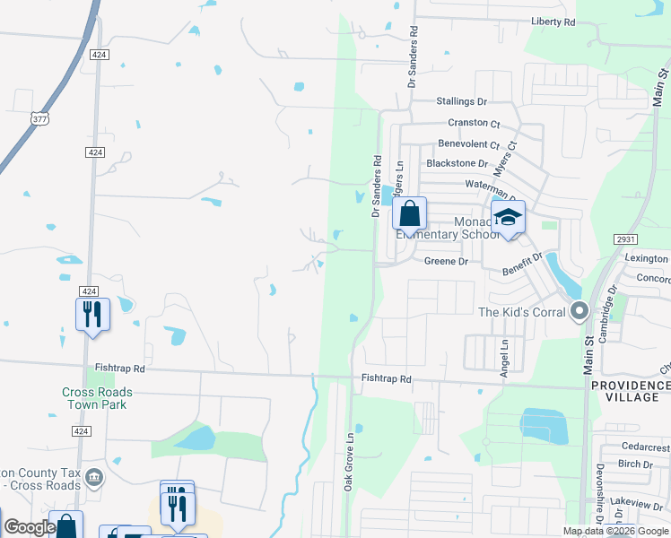 map of restaurants, bars, coffee shops, grocery stores, and more near 1827 Doctor Sanders Road in Cross Roads