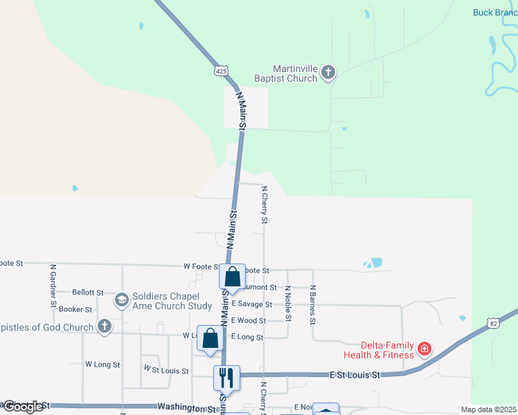 map of restaurants, bars, coffee shops, grocery stores, and more near 1309 North Cherry Street in Hamburg
