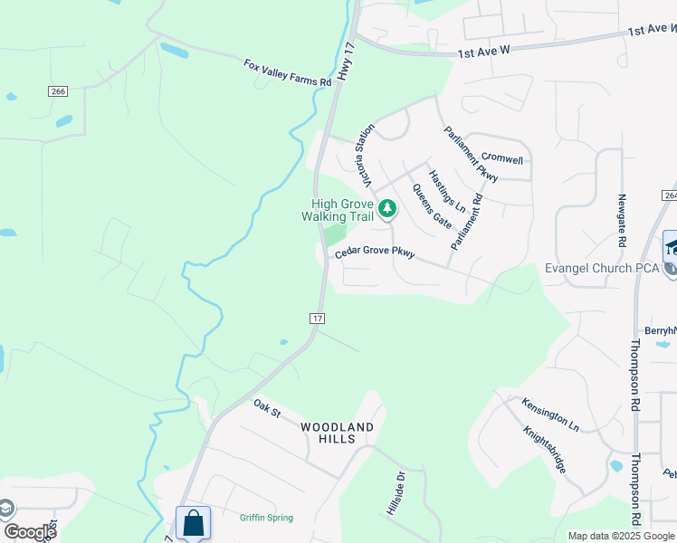 map of restaurants, bars, coffee shops, grocery stores, and more near 412 Cedar Grove Lane in Alabaster