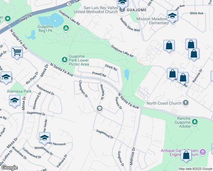 map of restaurants, bars, coffee shops, grocery stores, and more near 1516 Saran Court in Oceanside