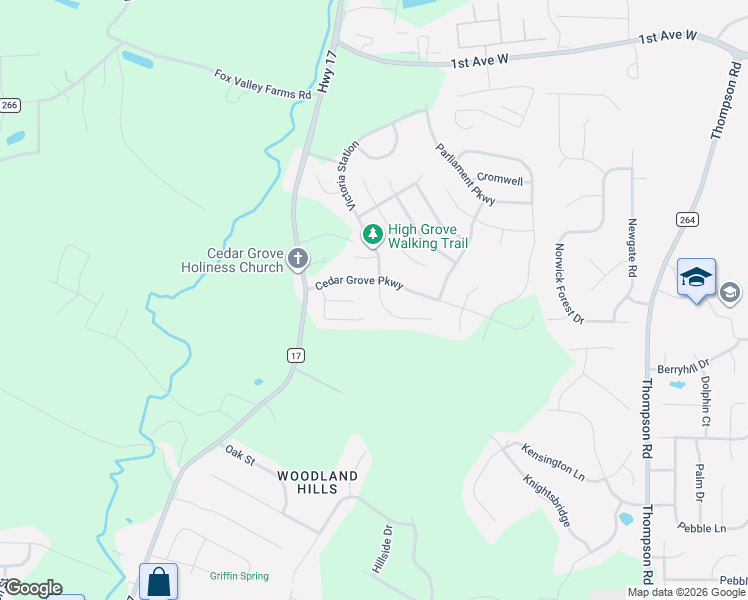 map of restaurants, bars, coffee shops, grocery stores, and more near 112 Victoria Station in Alabaster