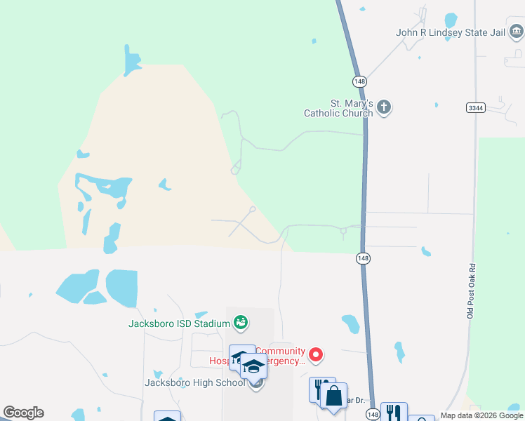 map of restaurants, bars, coffee shops, grocery stores, and more near in Jacksboro