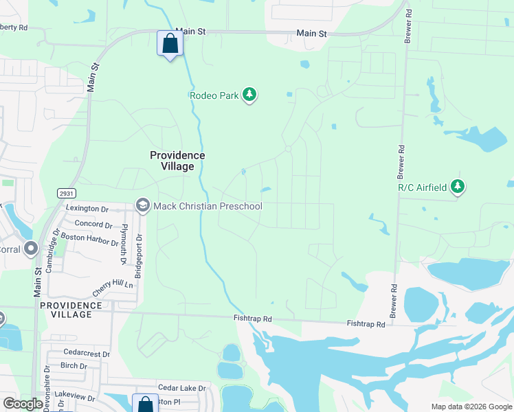 map of restaurants, bars, coffee shops, grocery stores, and more near 2024 Bridgeport Drive in Aubrey