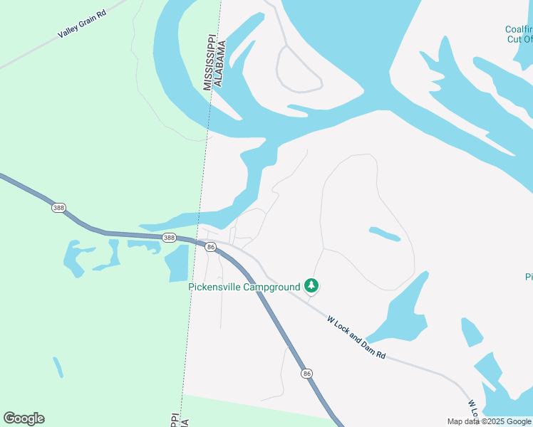 map of restaurants, bars, coffee shops, grocery stores, and more near 319 Clear Lake Cove Road in Pickensville