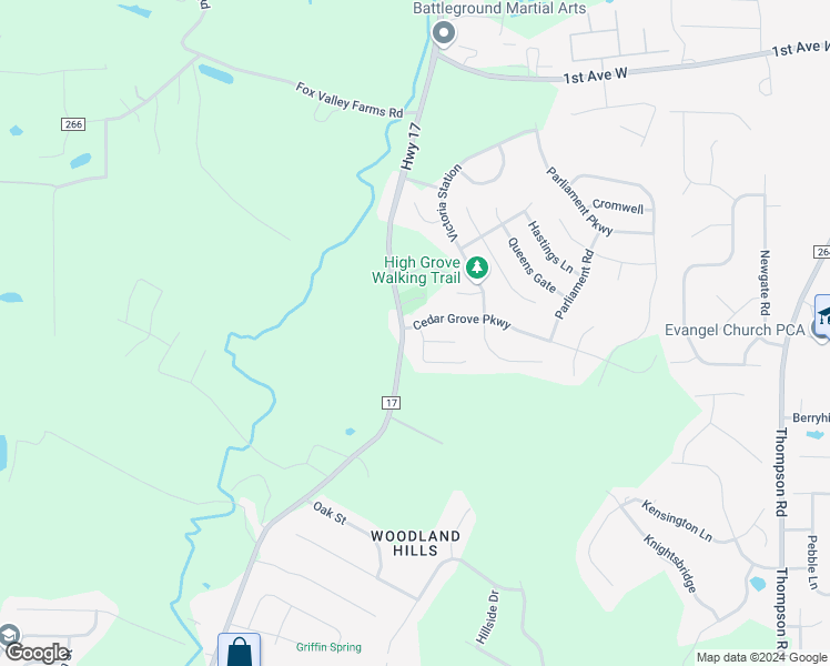 map of restaurants, bars, coffee shops, grocery stores, and more near 400 Cedar Grove Lane in Alabaster