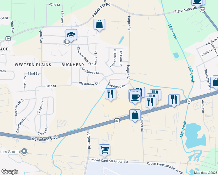 map of restaurants, bars, coffee shops, grocery stores, and more near 5869-6035 37th St in Northport