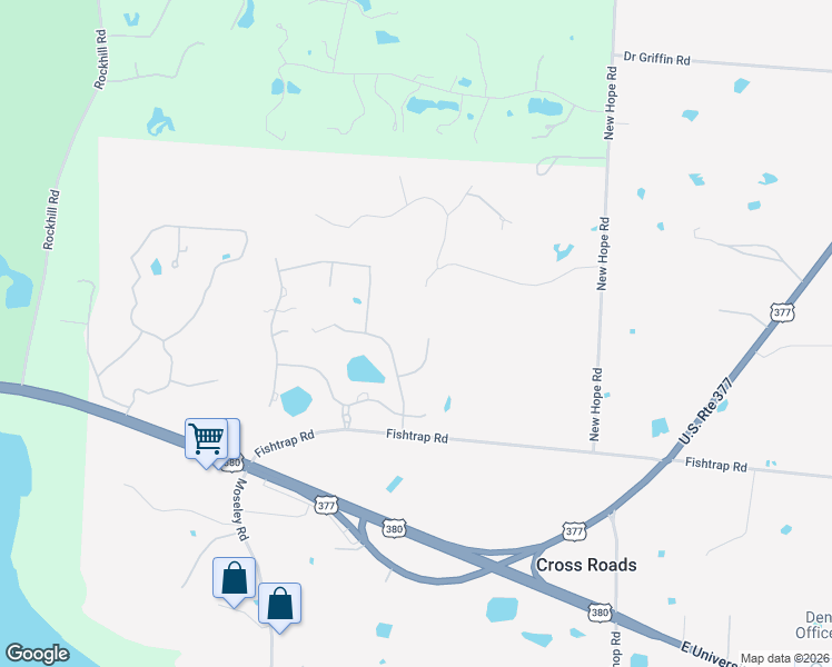map of restaurants, bars, coffee shops, grocery stores, and more near 1601 Mossy Rock Circle in Cross Roads