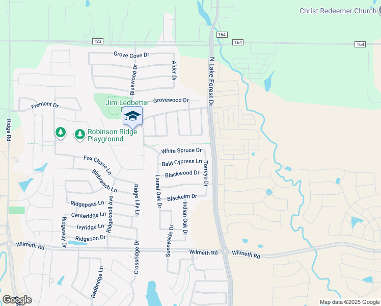 map of restaurants, bars, coffee shops, grocery stores, and more near 5021 White Spruce Drive in McKinney