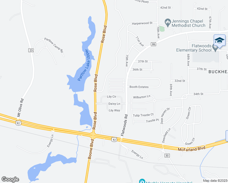map of restaurants, bars, coffee shops, grocery stores, and more near 7619 Thompsons Way in Northport