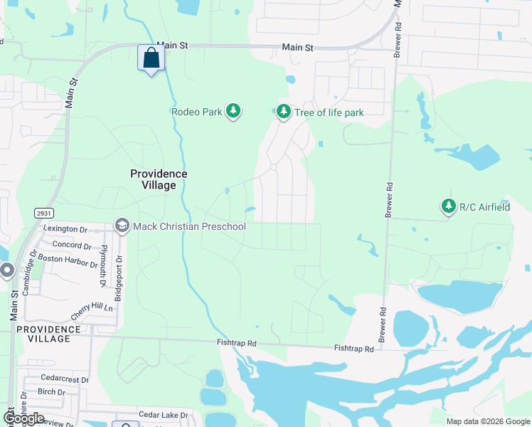 map of restaurants, bars, coffee shops, grocery stores, and more near 3570 Brewer Road in Aubrey