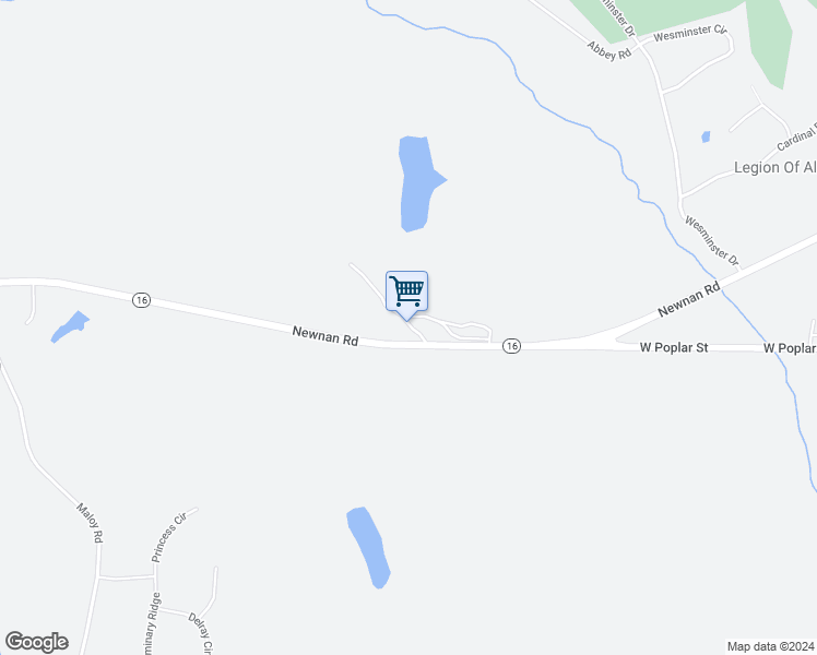 map of restaurants, bars, coffee shops, grocery stores, and more near Newnan Road in Griffin