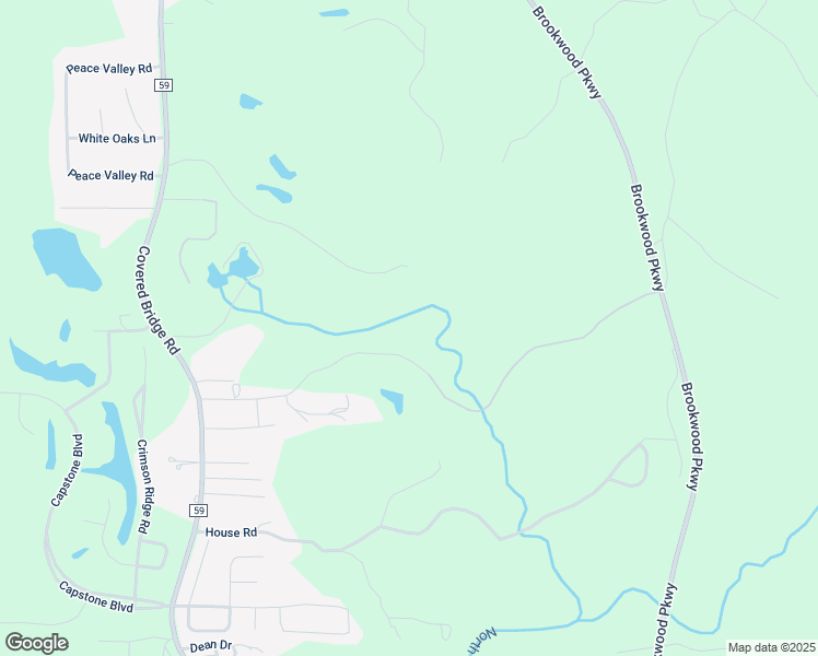 map of restaurants, bars, coffee shops, grocery stores, and more near 16419 Paradise Lane in Brookwood