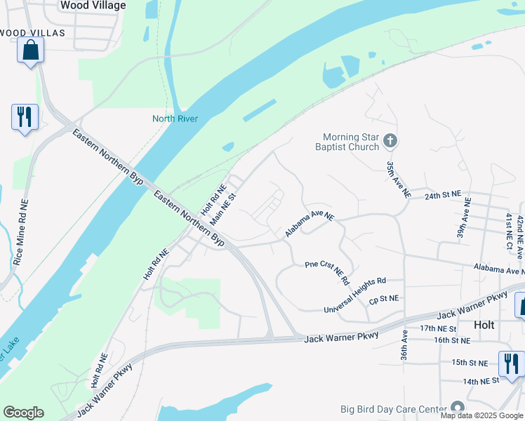 map of restaurants, bars, coffee shops, grocery stores, and more near 3 Bealle Circle in Holt