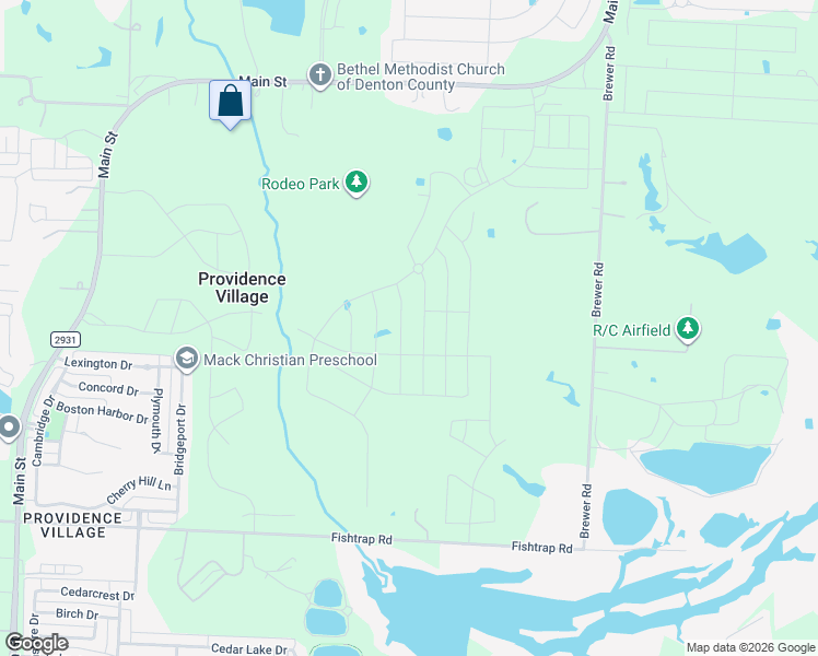 map of restaurants, bars, coffee shops, grocery stores, and more near 3570 Brewer Road in Aubrey
