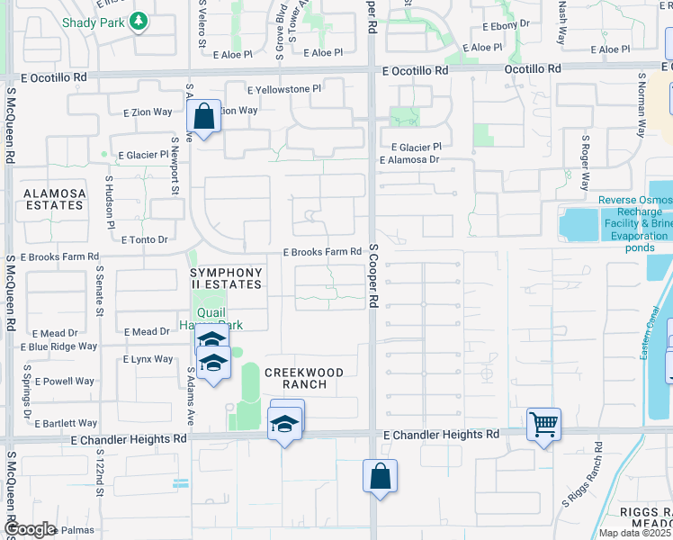map of restaurants, bars, coffee shops, grocery stores, and more near 1911 East Horseshoe Drive in Chandler