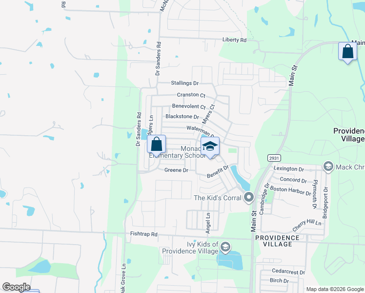 map of restaurants, bars, coffee shops, grocery stores, and more near 9117 Eagle Drive in Aubrey