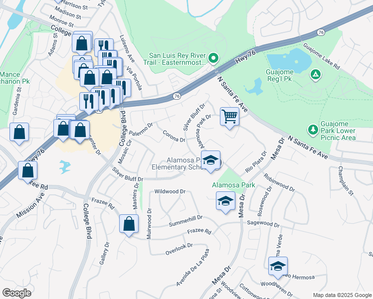 map of restaurants, bars, coffee shops, grocery stores, and more near 770 Tawny Court in Oceanside