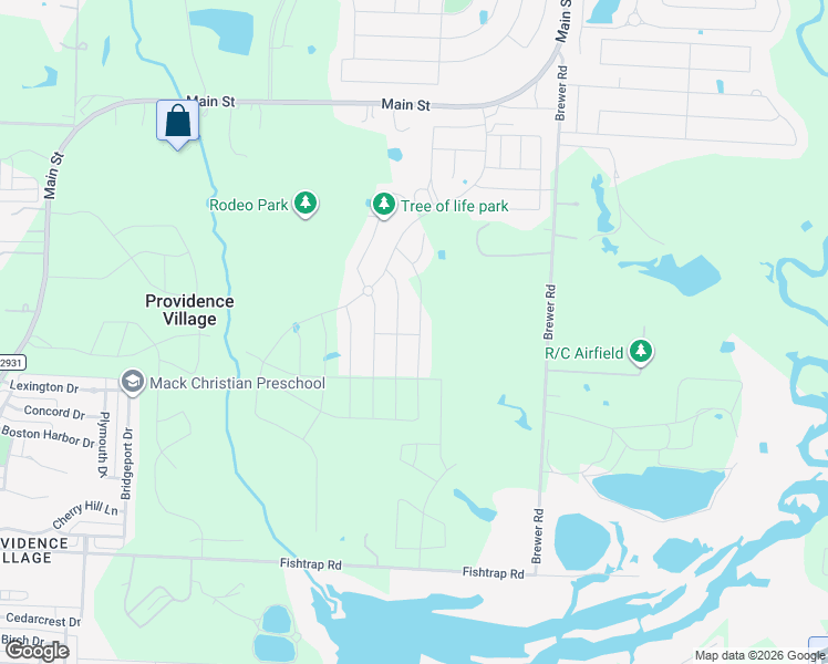 map of restaurants, bars, coffee shops, grocery stores, and more near 2127 Brewer Road in Aubrey